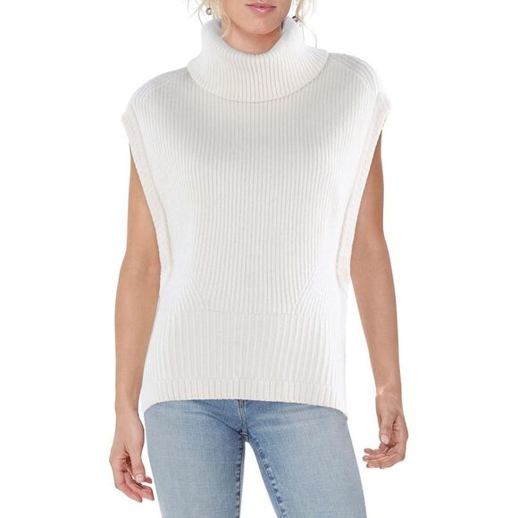 SIMKHAI Womens Ivory Ribbed Ribbed Knit Turtleneck Sweater NWT - Picture 1 of 2